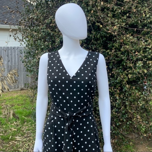 💋NWT CALVIN Klein PolkaDot Cross Back Wide Leg Jumpsuit Size 10 - Picture 7 of 13